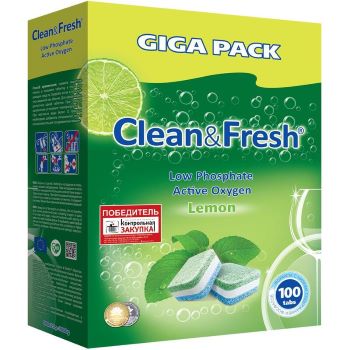 Таблетки для мытья посуды 100 шт Клин Фреш (Clean Fresh) 5в1 1/6