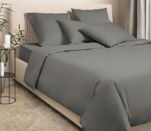 КПБ 2сп сатин Моноспейс (подод 175*215 ,прост 220*240,нав 70*70-2шт, 50*70-2шт) антрацит ОТ ООО