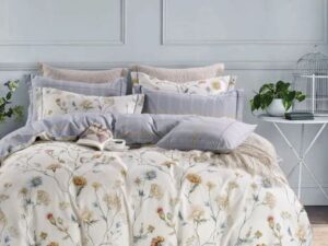 Комплект постельного белья Асабелла Евро, печатный сатин, цвет 1481-6