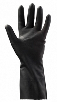 Перчатки резиновые хоз Libry с хлопк напыл арт KHLBL003НВ ЧЕРНЫЕ плотные 50г р.L 1/240