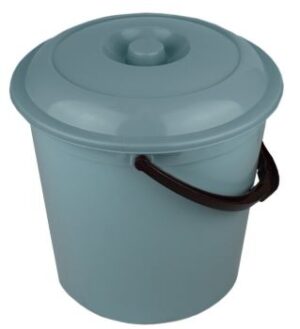 Ведро пластиковое с крышкой 10л, цвет мята