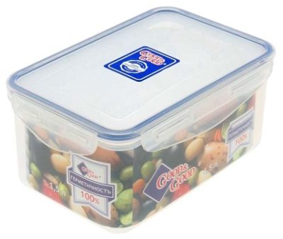 Контейнер для продуктов с зажимом пластик 1,5л