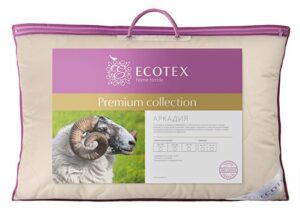 Подушка 50*70 Аркадия,наполн микроволокно DownFill+шерсть мериноса,чехол стеган перкаль(100% хлопок)