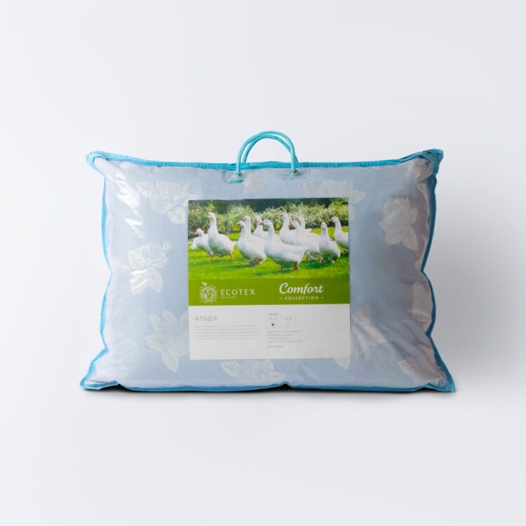 Подушка 68*68 Альда наполнитель 50% пух,50 %перо, чехол тик (100% хлопок)