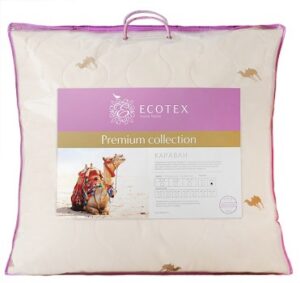 Подушка 68*68 Караван, наполн микроволокно DownFill+ верблюжья шерсть, чехол тик (100% хлопок)