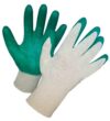Перчатки х/б "Люкс" 13 кл. с одинарным латексн.покр.цв.зеленый арт.213 ОО 1/200