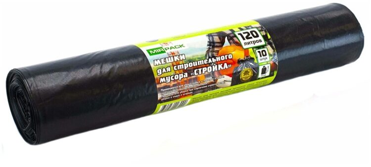 Мешки для мусора  "CТРОЙКА" 70мкм 120л, ПВД (1рулон-10 шт)