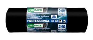 Мешки для мусора "PROFESSIONAL" 240л, 35мкм, ПВД, чёрные (1рулон-10шт)