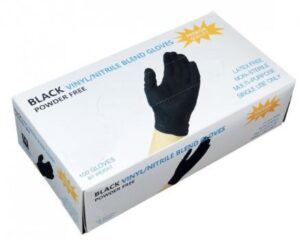 Перчатки винил/нитрил чёрные (100штук/50пар) L
