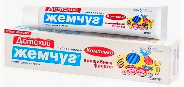 Зубная паста Детский Жемчуг Волшебные фрукты 50мл