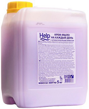 Help крем-мыло жидкое с АНТИБАКТЕРИАЛЬНЫМ ЭФФЕКТОМ 5кг канистра