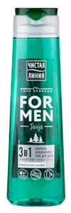 Чистая линия FOR MEN 3в1 шампунь-кондиционер-гель для душа 400мл