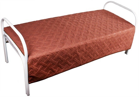 Кровать одноярусная с двумя усилениями 90*190 см, двойная ножка, белая