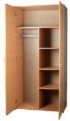 Шкаф платяной комбинированный 860*500*1800 с полками + штанга, цвет бук