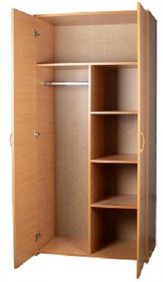 Шкаф платяной комбинированный Ш-3 860*500*1800 с полками + штанга цв.Бук