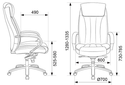 Кресло руководителя Бюрократ T-9922SL, материал обивки - кожа, цвет чёрный, крестовина металл хромированный