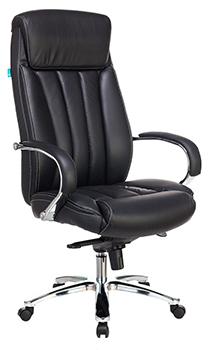 Кресло руковод Бюрократ T-9922SLчерный кожа крест. металл/хром (ID 1155887)