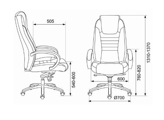 Кресло руководителя Бюрократ T-9923SL, материал обивки - кожа, цвет чёрный, крестовина металл хромированный