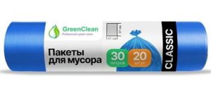 Мешки для мусора Classik  30л 6 мкм, синие (1рулон-20шт)