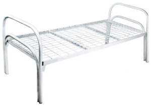 Кровать  одноярусная КМ 80/1/2/5 БЕЛАЯ 80*190, свар сетка 5*10 см, С ДВУМЯ УСИЛ, ДВОЙНАЯ НОЖКА