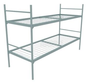 Кровать двухъярусная КМ 70/2/1/10 ПРЯМАЯ СПИН СЕРАЯ 70*190*150, 10*10 см,усиление-1шт