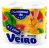 Полотенца бумажные VEIRO CLASSIC Плюс, 2х сл, 2 рул, арт.6П22 (целлюлоза, 27,5м) Ф