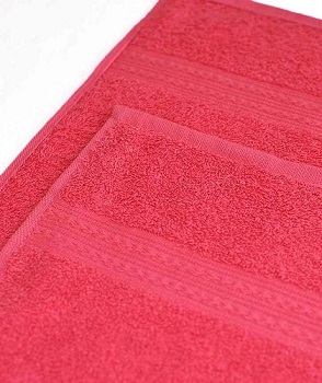 Полотенце 40*70 махровое с бордюром косичка в инд упак Туркмения (440г/м2) Малина ВЫПИСЫВАТЬ ОТ ООО
