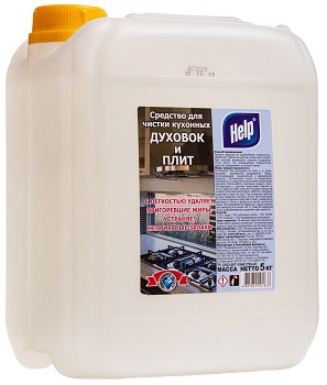 5л ХЕЛП Гель для чистки плит и духовок 1/4