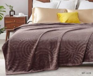 Плед CL HOME Aura ЕВРО Узоры, велсофт коричневый