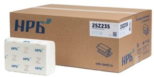 Полотенца бумажные Z слож 2сл 200л белый (2*17г,21*21)НРБ 1/25 25Z235