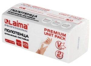 Полотенца бумажные Laima PREMIUM UNIT PACK V-сложение, 2-х слойные, 200 листов