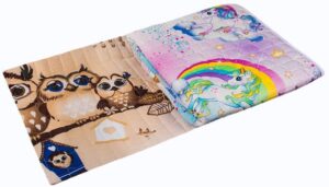 Покрывало детское стёганное 110*140 бязь, двустороннее единорожки/сова