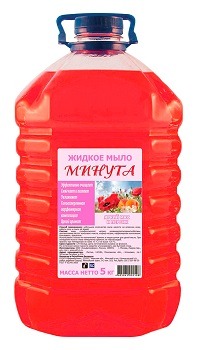 Мыло жидкое 5л МИНУТА Яркий мак и персик ПЭТ
