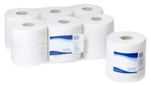 Полотенца бумажные рулонные 2-х слойные 150м, внутренняя вытяжка, белые