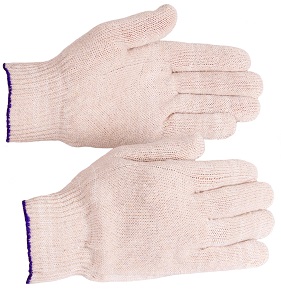 Перчатки х/б "Люкс" 10кл 5 нитей, БЕЗ ПВХ 44гр. арт.1610 1/200