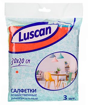 Салфетки из микрофибры LUSCAN 30*30 300г/м2 (упаковка-3шт)