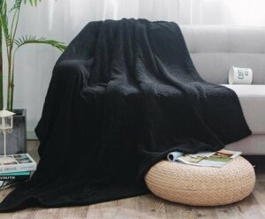 Плед ROYAL PLUSH Евро 200*220см зигзаг черный