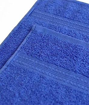 Полотенце махровое 40*70 с бордюром "косичка" синее (440г/м2)