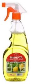 Средство  для мытья стёкол МИНУТА Лимон 750мл, с триггером