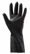 Перчатки резиновые Libry  с хлопковым напылением р.XL, чёрные