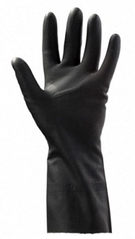 Перчатки резиновые Libry  с хлопковым напылением р.XL, чёрные