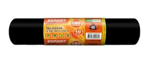 Мешки д/мусора 180л, 80 мкм, ПВД черные (1рул-10шт) EXPORT 1/8 МП ОСТАТОК