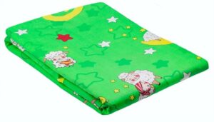КПБ детский бязь цветная (под110*147,прост110*150,нав40*60-1шт) Зеленый/Овечки пл140 гр/м2 ОТ ИП