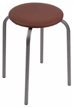 Табурет "Эконом" на 4-х опорах (КРУГЛОЕ сиденье, d 320мм), цв. коричневый