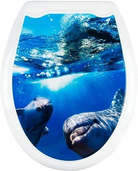 Сиденье для унитаза, рисунок Дельфины