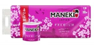 Бумага туалетная на вт Maneki Sakura 3-х сл. 30 м белая с ароматом сакуры (1уп/10рул) 1/10