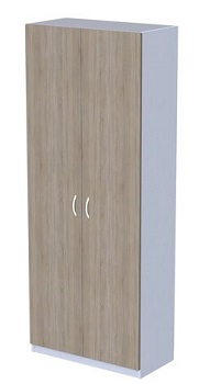 Шкаф Бюджетный 2х двер для документов закрытый 716х349х1810 (арт.2554) Дуб Сонома/серый