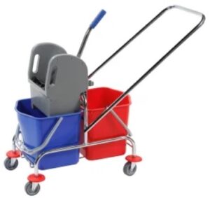 Тележка для уборки с 2-мя ведрами по 17л (каркас+2ведра+отжим)
