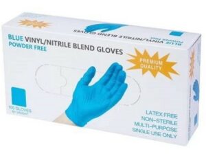 Перчатки Wally Plastic винил-нитриловые  р.М синие (в упаковке 100шт)