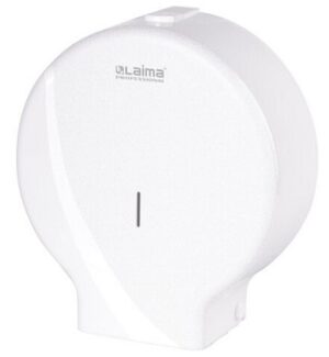 Диспенсер для туалетной бумаги LAIMA PROFESSIONAL ORIGINAL (Т1),большой, пластик, белый ABS